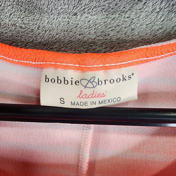 Women's Orange Bobbie Brooks Ladies Dress White Striped Short Sleeve Size S - Picture 7 of 11